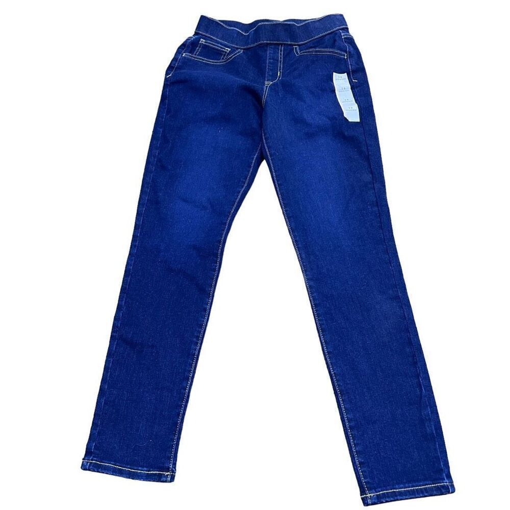 Cat & Jack Girls Blue Stretchy Waist Straight Leg Jeggings Size 14